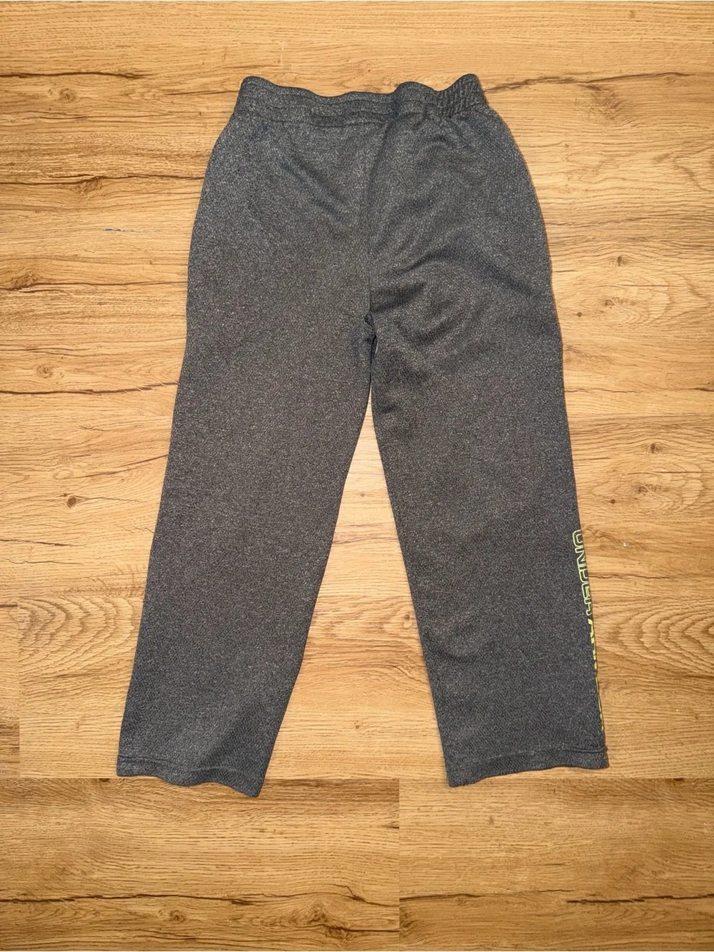 Under Armour Kids Gray Joggers with Neon Yellow Logo